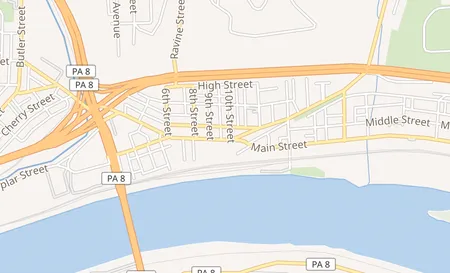 map of 920 Main Street Pittsburgh, PA 15215