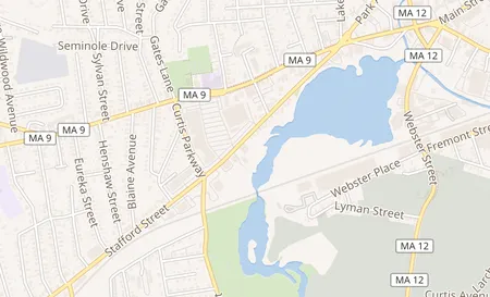 map of 91 Stafford St. Worcester, MA 01603