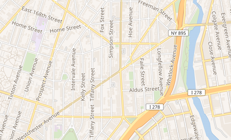 map of 1047 Westchester Ave Bronx, NY 10459