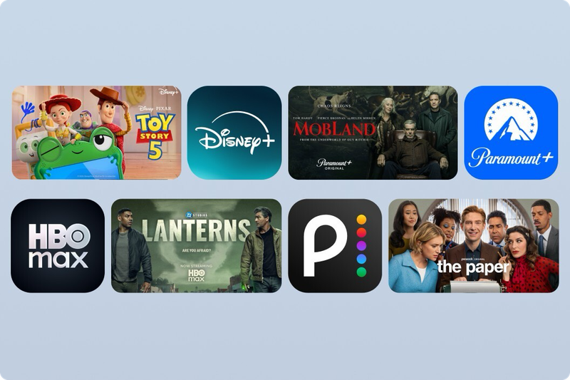 Disney+, Paramount+, HBO Max, and Peacock with shows like "Yellowstone" and "House of the Dragon"