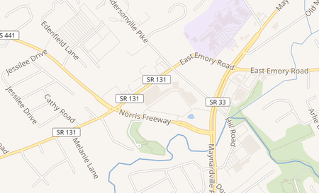 map of 7340 Norris Freeway Knoxville, TN 37918