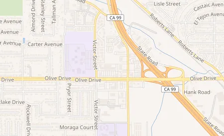 map of 5330 Olive Dr, Suite D Bakersfield, CA 93308