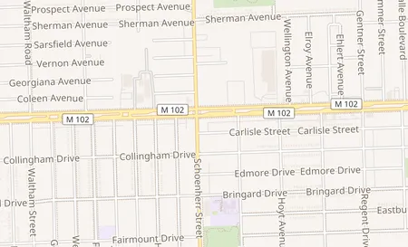 map of 13600 East 8 Mile Road Suite A Detroit, MI 48205