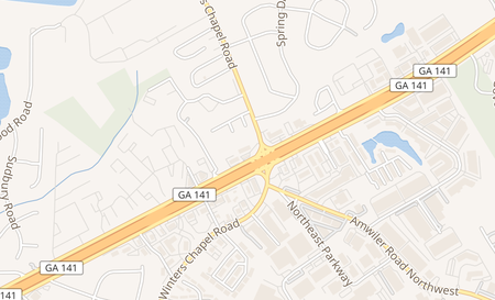 map of 3466 Holcomb Bridge Rd suite J Peachtree Corners, GA 30092