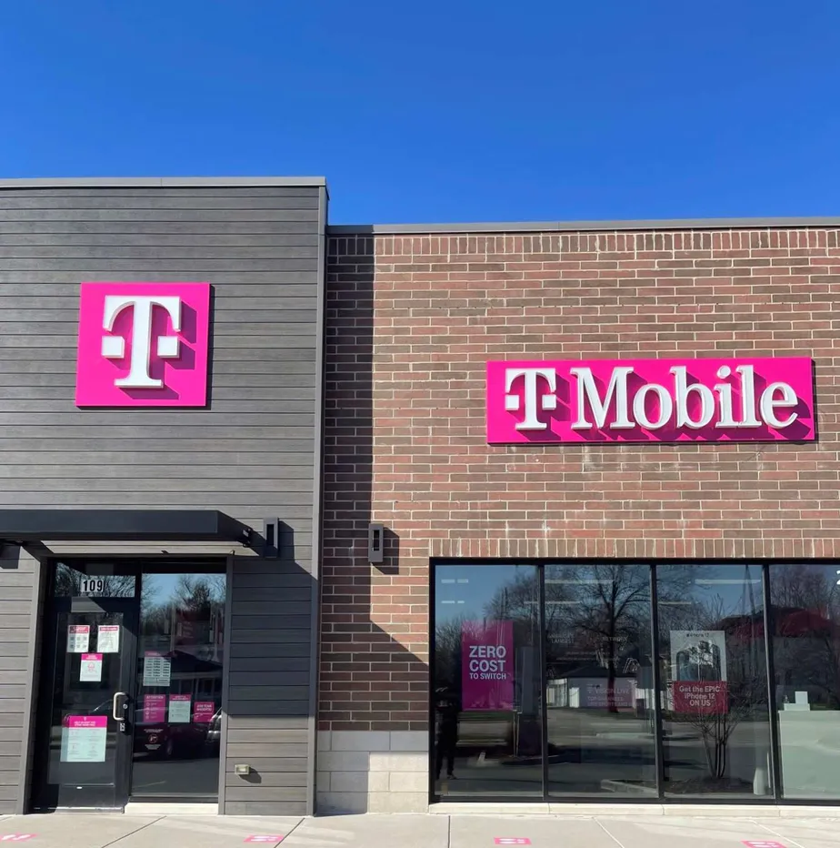 Exterior photo of T-Mobile store at E Ogden Ave & N Ellsworth St, Naperville, IL