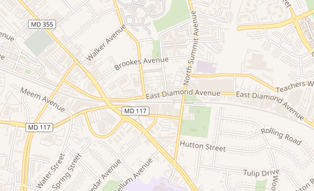 map of 109 E. Diamond Ave Gaithersburg, MD 20877