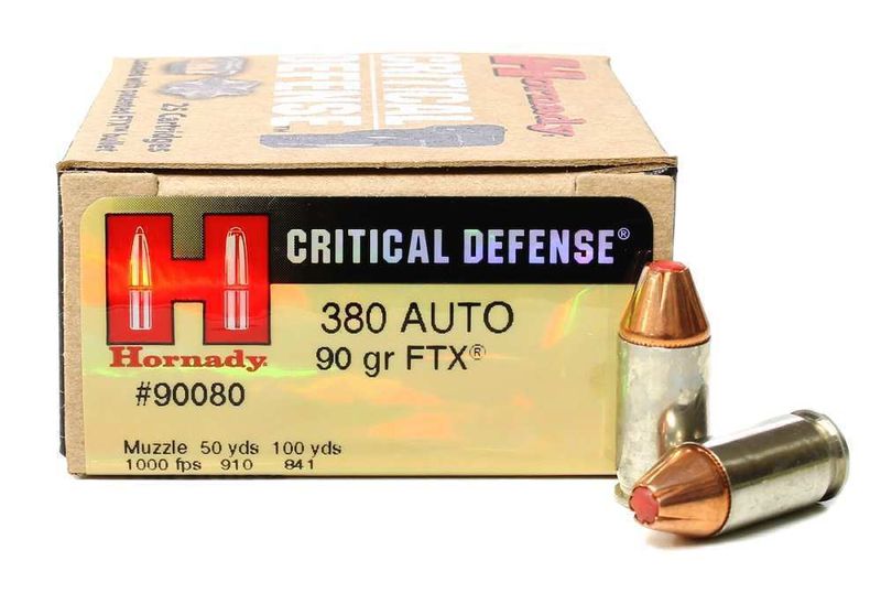 Hornady Critical Defense .380 Auto 90 Grain FTX - 25 Round Box 90080 ...