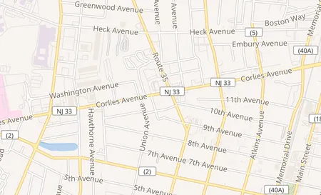 map of 1408 1/2 Highway 33 Neptune City, NJ 07753