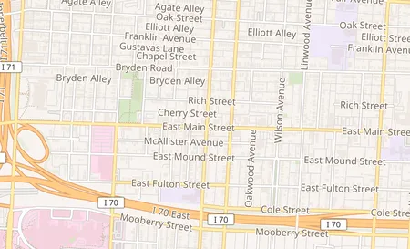 map of 1062 E. Main Street Columbus, OH 43205