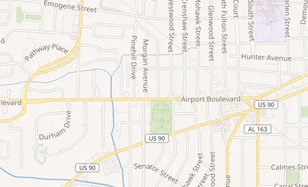 map of 2300 Airport Blvd Mobile, AL 36606