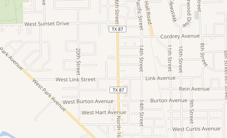 map of 1711 N 16th St Orange, TX 77630