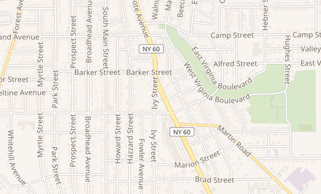 map of 609 Foote Avenue Jamestown, NY 14701