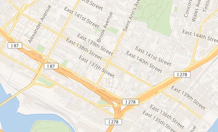 map of 570A E 138th St Bronx, NY 10454