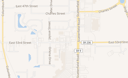map of 1908 East 53rd Street Anderson, IN 46013