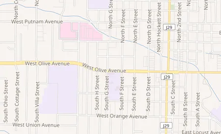 map of 260 W Olive Ave # B Porterville, CA 93257
