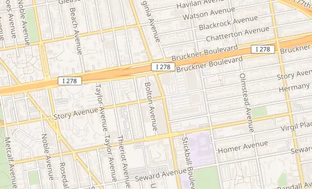 map of 1903 Story Ave. Bronx, NY 10473