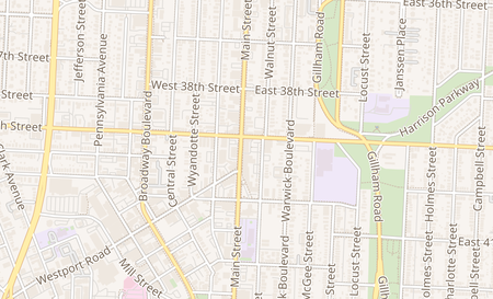 map of 3909 Main St Kansas City, MO 64111