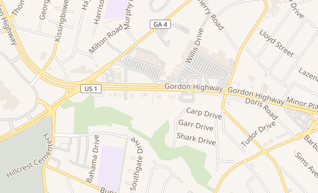 map of 1634 Gordon Hwy Augusta, GA 30906