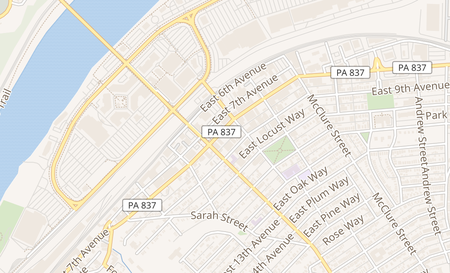 map of 118 E. 8th Ave Homestead, PA 15120