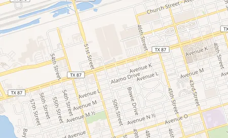 map of 4905 Broadway St Galveston, TX 77551