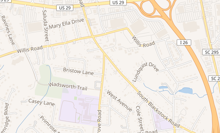 map of 150 Blackstock Rd. Ste E Spartanburg, SC 29301