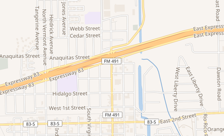 map of 349 North Texas Mercedes, TX 78570