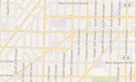 map of 1320 W Burnham St Milwaukee, WI 53204