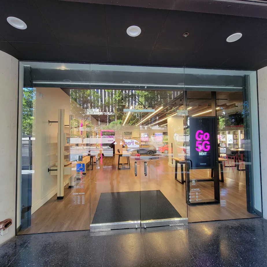 Exterior photo of T-Mobile Store at Wilshire Blvd & S Mariposa Ave, Los Angeles, CA