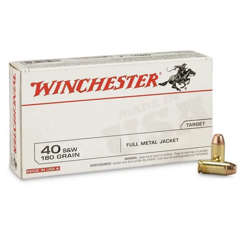Winchester .40 S&W 180 Grain FMJ, 50 Rounds Q4238 - Winchester