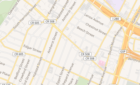 map of 429A Central Ave East Orange, NJ 07018