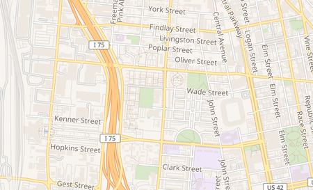 map of 1531 Linn St Cincinnati, OH 45214