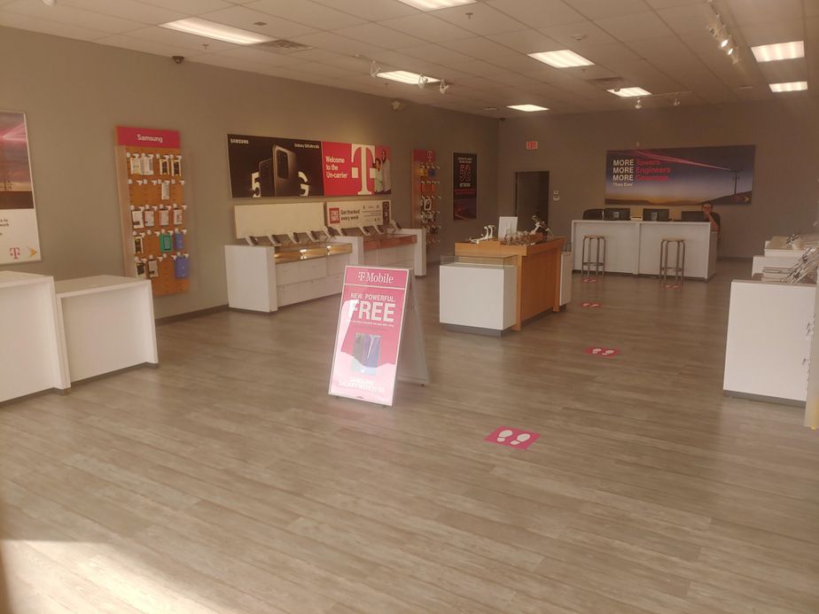 Interior photo of T-Mobile Store at Timpany Plaza Shopping Mall, Gardner, MA