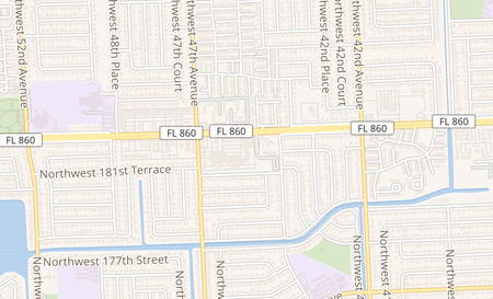 map of 4504 NW 183rd St Miami Gardens, FL 33055