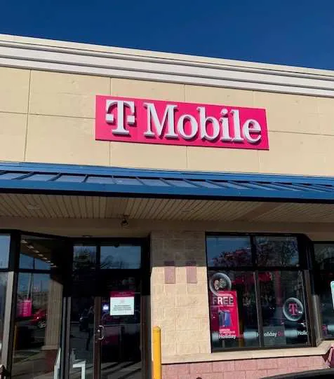Exterior photo of T-Mobile store at E 1st Ave & Prospect St 2, Roselle, NJ