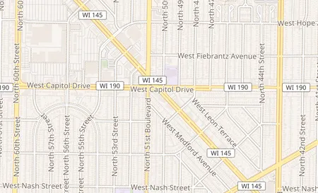 map of 5001 W Fond Du Lac Avenue Milwaukee, WI 53216